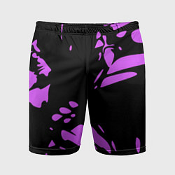 Шорты спортивные мужские Фиолетовая абстракция, цвет: 3D-принт