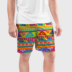 Шорты спортивные мужские Мексиканские этнические узоры, цвет: 3D-принт — фото 2