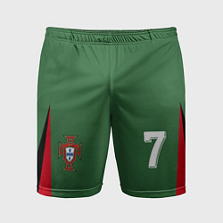 Шорты спортивные мужские Сборная Португалии - футболист, цвет: 3D-принт
