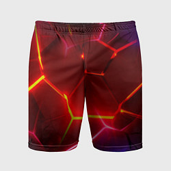 Шорты спортивные мужские Красные плиты с ярким светом, цвет: 3D-принт