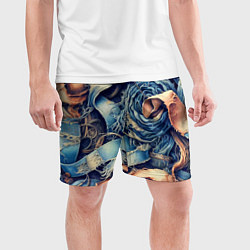 Шорты спортивные мужские Джинсовая рванина - модный тренд, цвет: 3D-принт — фото 2