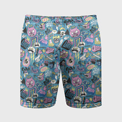 Шорты спортивные мужские Дудл животные и меч, цвет: 3D-принт