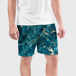 Шорты спортивные мужские Мраморная текстура с золотом, цвет: 3D-принт — фото 2