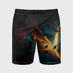 Мужские спортивные шорты Разлом плиты - абстрактная расщелина