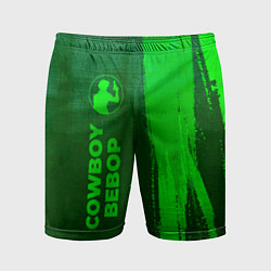 Мужские спортивные шорты Cowboy Bebop - green gradient по-вертикали