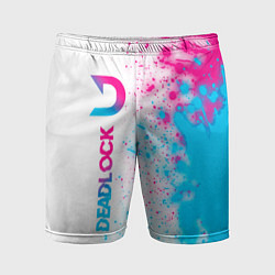 Шорты спортивные мужские Deadlock neon gradient style по-вертикали, цвет: 3D-принт