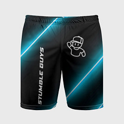 Шорты спортивные мужские Stumble Guys неоновые лампы, цвет: 3D-принт