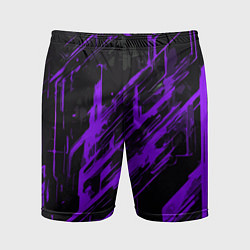 Мужские спортивные шорты Purple stripes on a black background