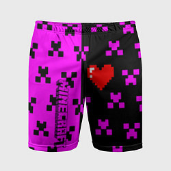 Шорты спортивные мужские Minecraft love game, цвет: 3D-принт