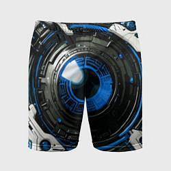 Шорты спортивные мужские Синяя сфера киберпанк, цвет: 3D-принт