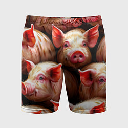 Шорты спортивные мужские Поросята, цвет: 3D-принт
