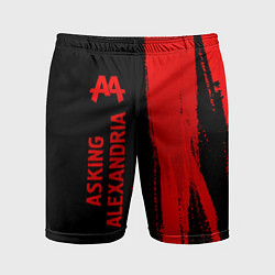 Шорты спортивные мужские Asking Alexandria - red gradient по-вертикали, цвет: 3D-принт