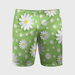Шорты спортивные мужские Ромашки бумажные, цвет: 3D-принт