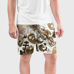 Шорты спортивные мужские Растения против зомби в бежевых тонах, цвет: 3D-принт — фото 2