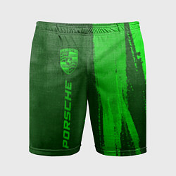 Мужские спортивные шорты Porsche - green gradient по-вертикали