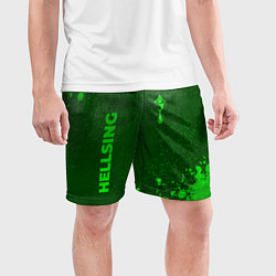 Шорты спортивные мужские Hellsing - green gradient вертикально, цвет: 3D-принт — фото 2