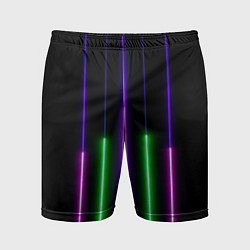 Шорты спортивные мужские Color Purple green pink, цвет: 3D-принт
