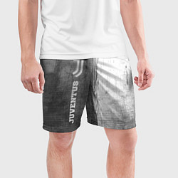 Шорты спортивные мужские Juventus - grey gradient по-вертикали, цвет: 3D-принт — фото 2