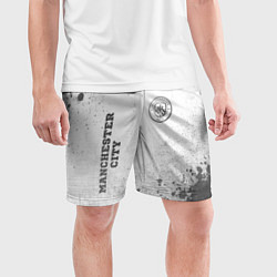 Шорты спортивные мужские Manchester City - white gradient вертикально, цвет: 3D-принт — фото 2
