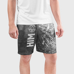 Шорты спортивные мужские HIM - grey gradient по-вертикали, цвет: 3D-принт — фото 2