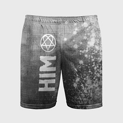 Шорты спортивные мужские HIM - grey gradient по-вертикали, цвет: 3D-принт