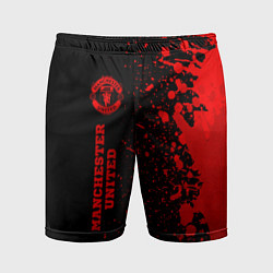 Мужские спортивные шорты Manchester United - red gradient по-вертикали