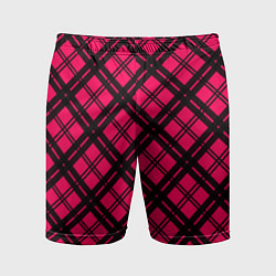 Мужские спортивные шорты Чёрно-розовый крупная клетка