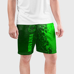 Шорты спортивные мужские Nirvana - green gradient по-вертикали, цвет: 3D-принт — фото 2
