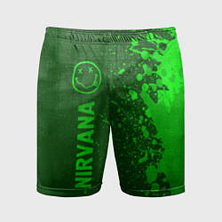 Шорты спортивные мужские Nirvana - green gradient по-вертикали, цвет: 3D-принт