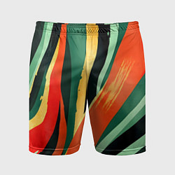 Шорты спортивные мужские Тропическая жаркая абстракция, цвет: 3D-принт
