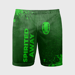 Шорты спортивные мужские Spirited Away - green gradient вертикально, цвет: 3D-принт