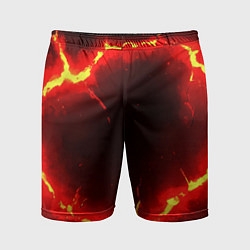 Шорты спортивные мужские Красный круг из огня текстура, цвет: 3D-принт