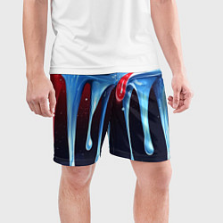 Шорты спортивные мужские Синие и красные слизи текстура, цвет: 3D-принт — фото 2