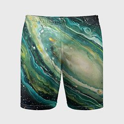 Шорты спортивные мужские Зеленая вселенная, цвет: 3D-принт