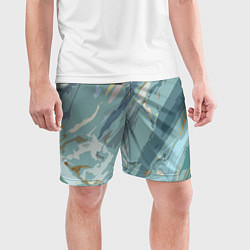 Шорты спортивные мужские Холодный голубой абстракция, цвет: 3D-принт — фото 2