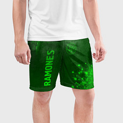 Шорты спортивные мужские Ramones - green gradient вертикально, цвет: 3D-принт — фото 2