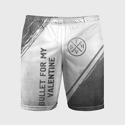 Шорты спортивные мужские Bullet For My Valentine - white gradient вертикаль, цвет: 3D-принт