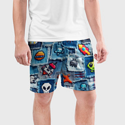 Шорты спортивные мужские Пиксельный космос, цвет: 3D-принт — фото 2
