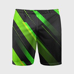 Шорты спортивные мужские Color black green, цвет: 3D-принт