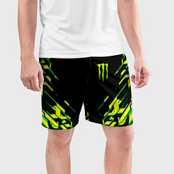 Шорты спортивные мужские Monster energy кислотная геометрия, цвет: 3D-принт — фото 2
