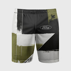 Шорты спортивные мужские Ford эмблема, цвет: 3D-принт