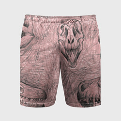 Мужские спортивные шорты Черепа динозавров - эскиз
