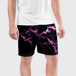 Шорты спортивные мужские Lightning pink glow, цвет: 3D-принт — фото 2