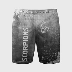 Шорты спортивные мужские Scorpions - grey gradient вертикально, цвет: 3D-принт