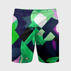 Мужские спортивные шорты Сине-зелёный геометричная абстракция