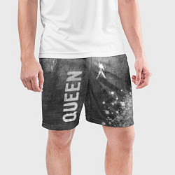 Шорты спортивные мужские Queen - grey gradient вертикально, цвет: 3D-принт — фото 2
