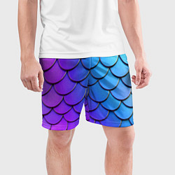 Шорты спортивные мужские Градиент на чешуе, цвет: 3D-принт — фото 2