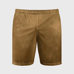 Мужские спортивные шорты Светлый оливково-коричневый однотонный текстурный