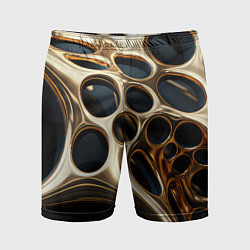 Шорты спортивные мужские Черно-золотая абстракция, цвет: 3D-принт