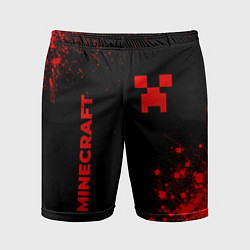 Мужские спортивные шорты Minecraft - red gradient вертикально